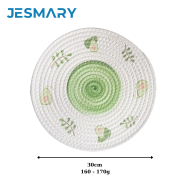 Tấm lót bàn ăn placemat hình tròn bằng sợi cotton dệt thấm nước tốt